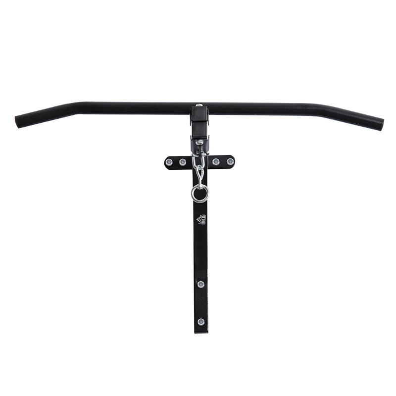 Soozier Heavy-duty Wall Mounted Pull Up Bar with Punching Bag Hanger Boxing Training Hook Black