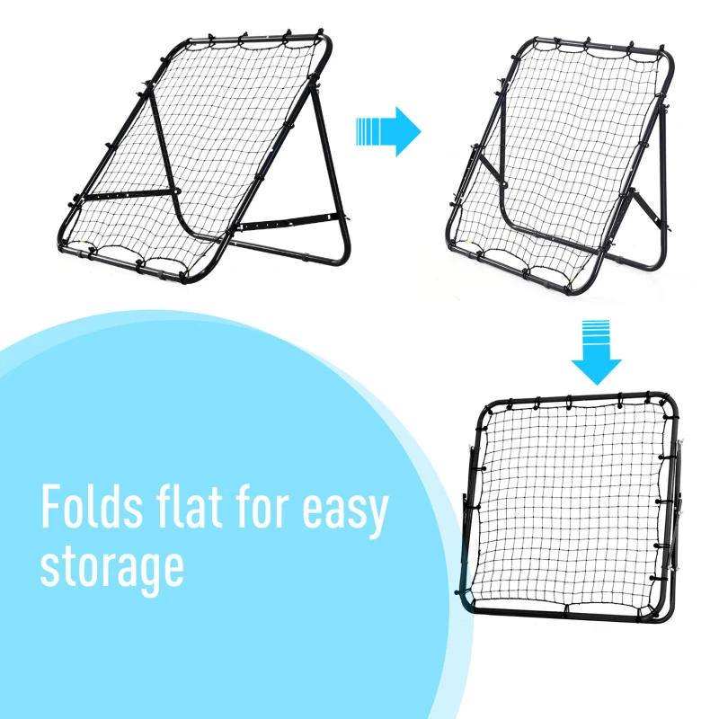 Soozier Rebounder Net Soccer Kickback Target Goal Kids Adults Football Training Aid Multi-Sports Practice Adjustable Black