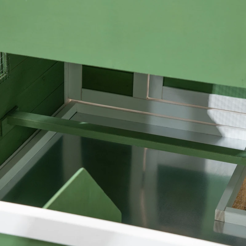 PawHut 49" Small Chicken Coop Hen House with Garden Space, Chicken House Outdoor Run Cage with Weather Protection, 2-4 Birds, Green