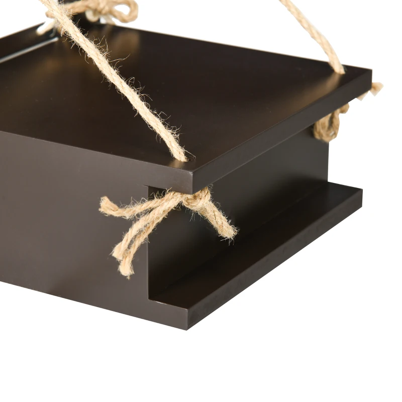 PawHut Wall-Mounted Cat Shelf，37.8" Long Bridge-Shaped Cat Wall Furniture Cat Tree, Kitten Activity Center, Coffee