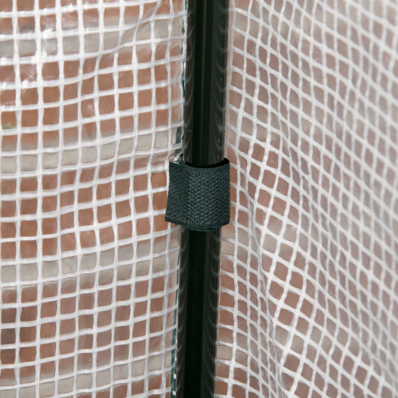 Outsunny Raised Garden Bed with PE Greenhouse Cover Outdoor Elevated Wood Planter Box for Herbs and Vegetables Dark Gray