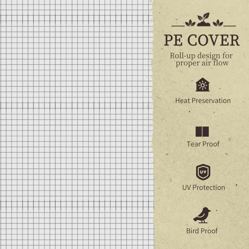 Outsunny Raised Garden Bed with PE Greenhouse Cover Outdoor Elevated Wood Planter Box for Herbs and Vegetables Dark Gray