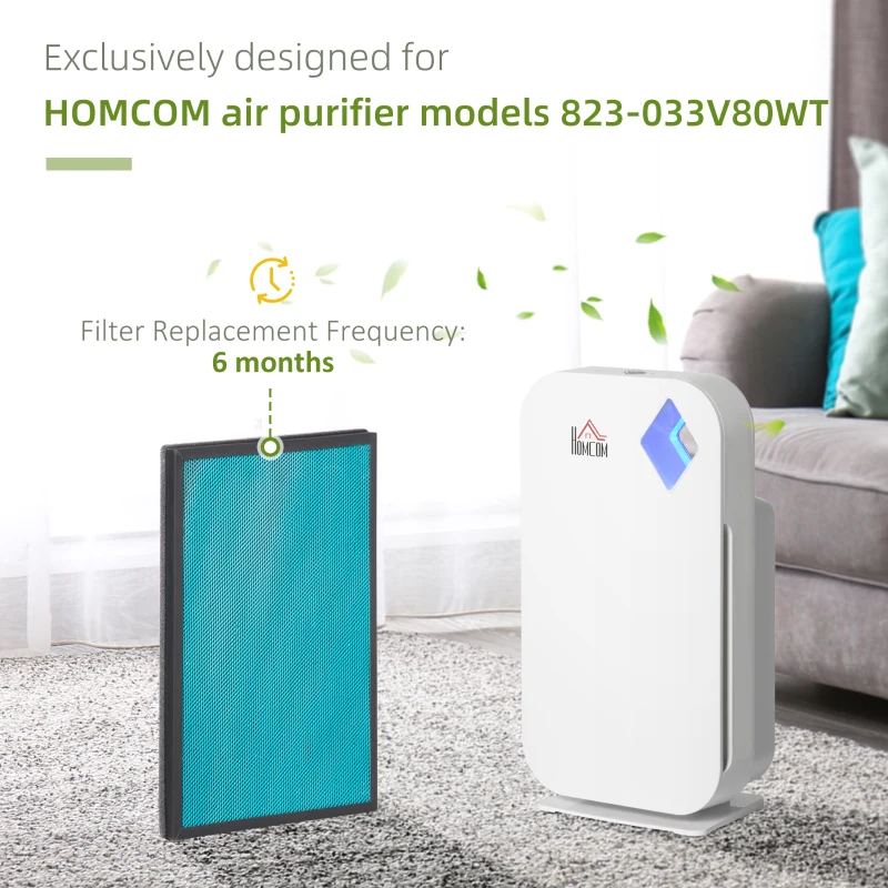 HOMCOM Air Purifier Filters Replacement for 823-033V80WT, 2-in-1 Cold Catalyst and Activated Carbon Filter, for Home, 1 Pack