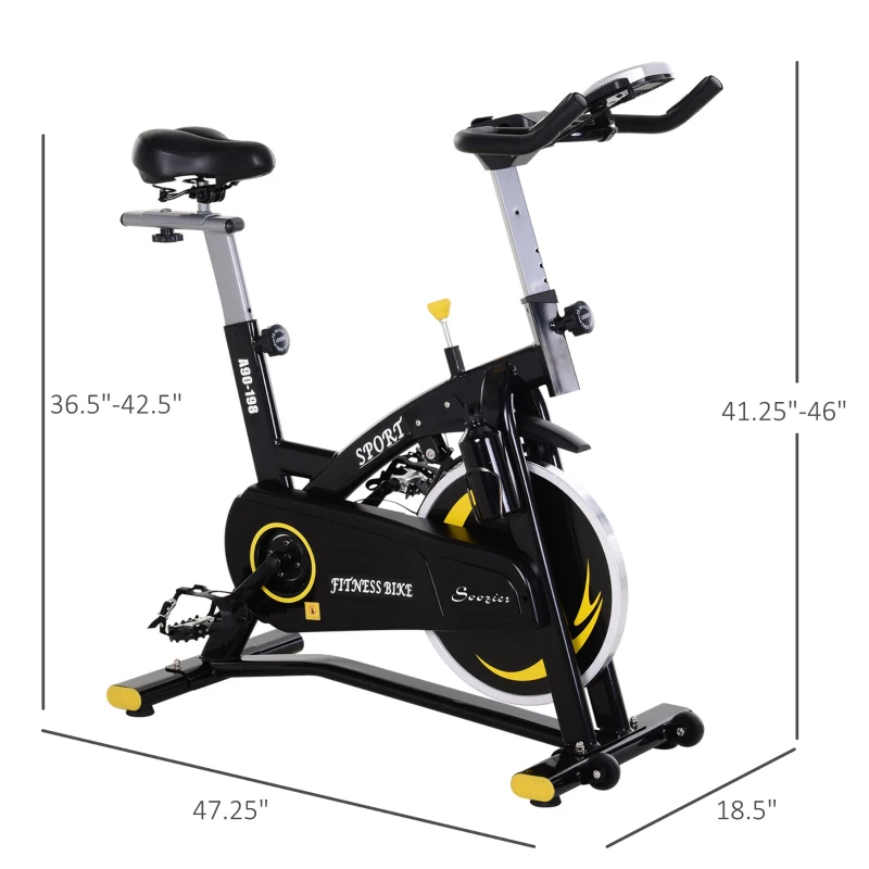 Soozier Magnetic Resistance Exercise Bike with LCD Monitor, Belt Drive Training Bicycle