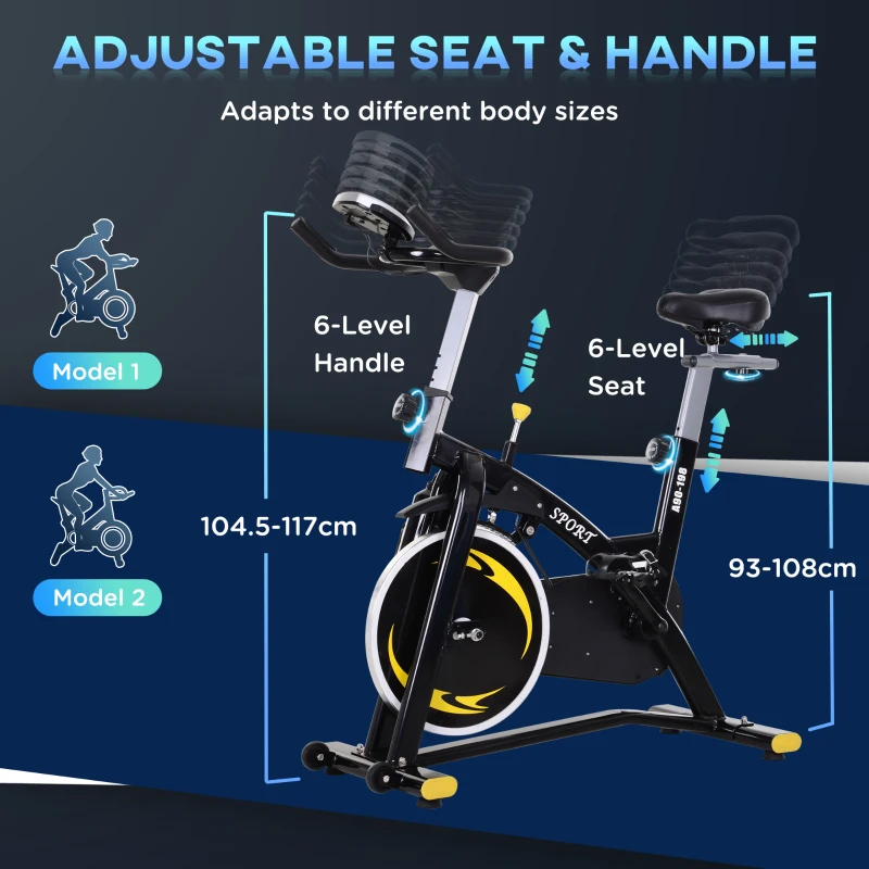 Soozier Magnetic Resistance Exercise Bike with LCD Monitor, Belt Drive Training Bicycle