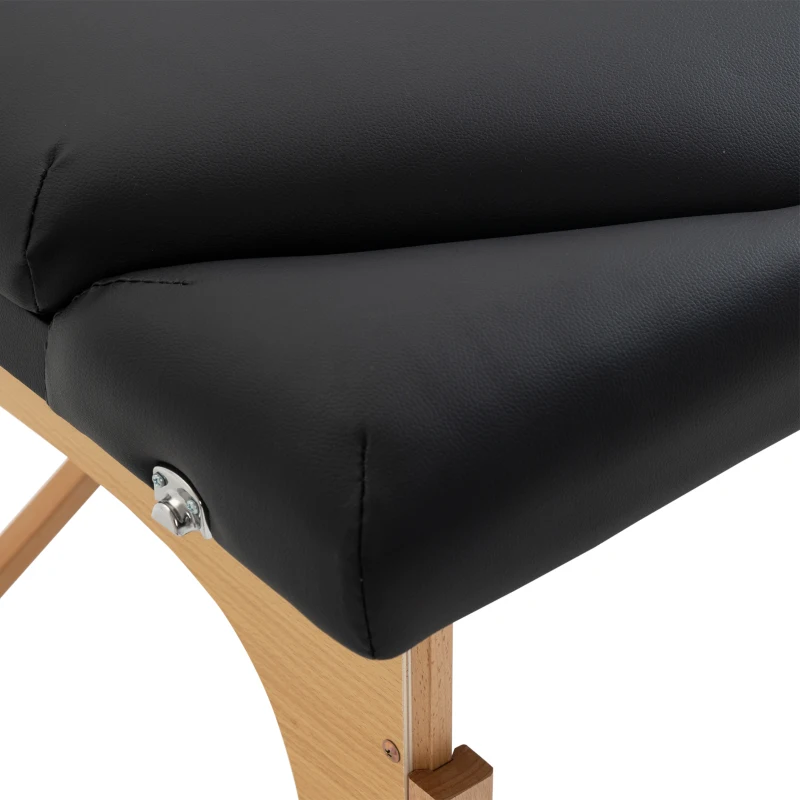 HOMCOM 72Inches Portable Reiki Massage Table 4inch Thickened Pad Folding Adjustable Height Health SPA Tatto Bed Black + Carrying Bag