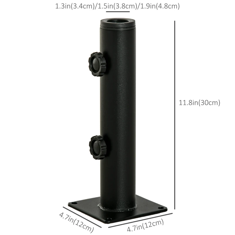 Outsunny Deck Mount Umbrella Holder, Outdoor Umbrella Base Stand for Deck, Dock, Patios Garden, Pontoon, Black