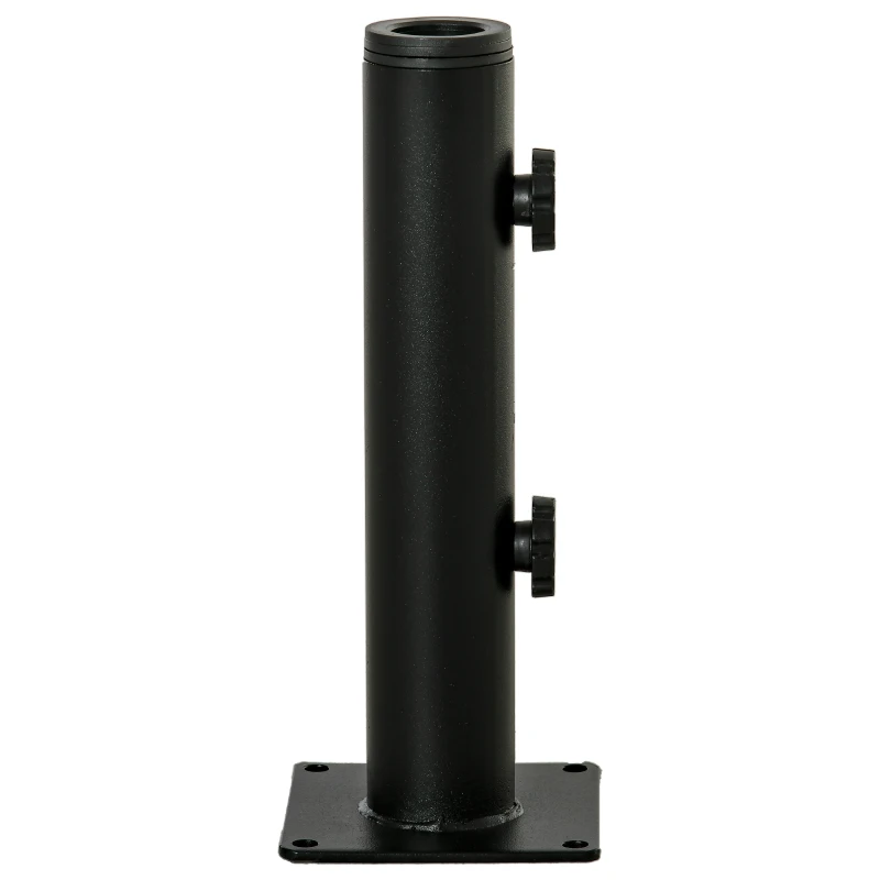 Outsunny Deck Mount Umbrella Holder, Outdoor Umbrella Base Stand for Deck, Dock, Patios Garden, Pontoon, Black