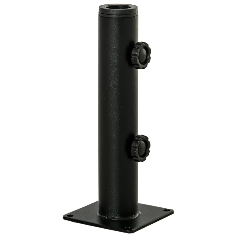 Outsunny Deck Mount Umbrella Holder, Outdoor Umbrella Base Stand for Deck, Dock, Patios Garden, Pontoon, Black