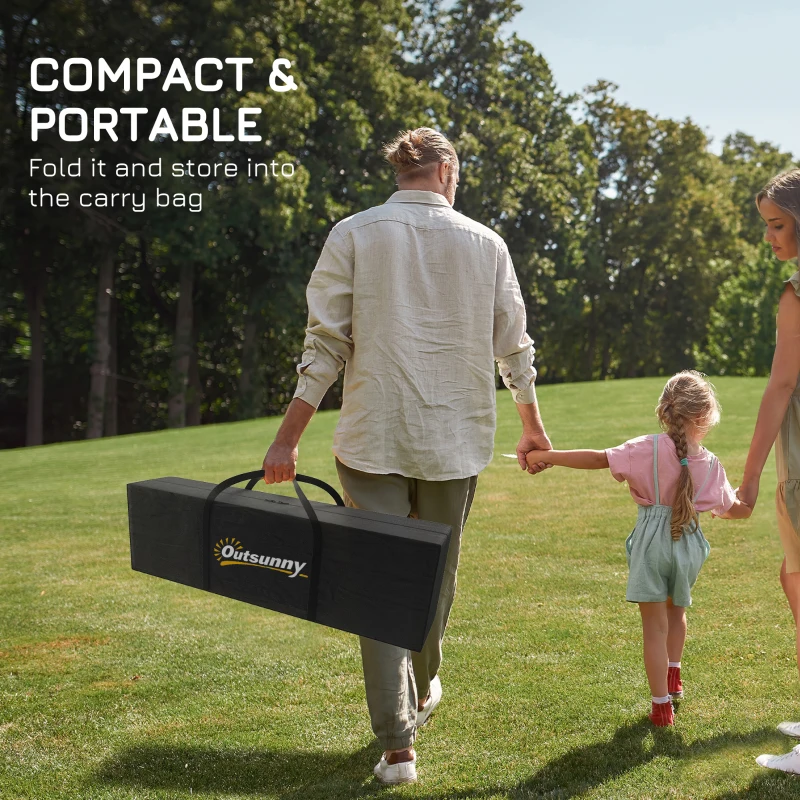 Outsunny Reversible Outdoor Rug, 9' x 18' Waterproof Plastic Straw Floor Mat, Portable RV Camping Carpet, Large Floor Mat for Backyard, Deck, Picnic, Beach, Blue & White Striped