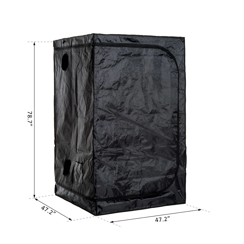 Outsunny 4' x 4' x 6.6' Waterproof Reflective Room Indoor Oxford Cloth Black/White