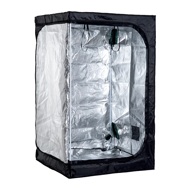 Outsunny 4' x 4' x 6.6' Waterproof Reflective Room Indoor Oxford Cloth Black/White