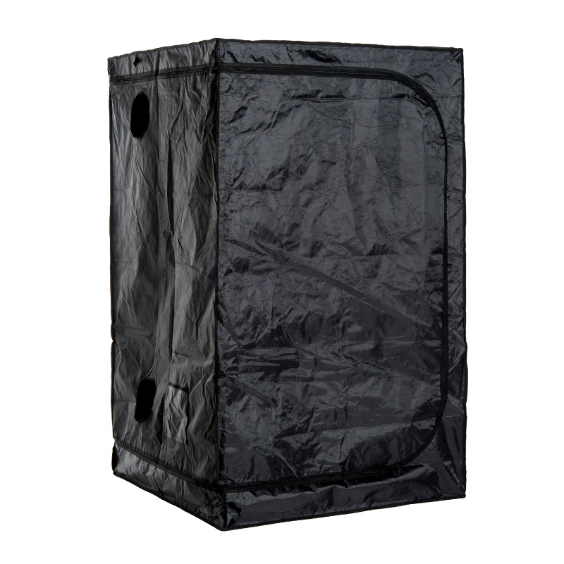 Outsunny 39"L x 39"W x 79"H Hydroponics Growing Tent Reflective Room Lightproof Waterproof Black