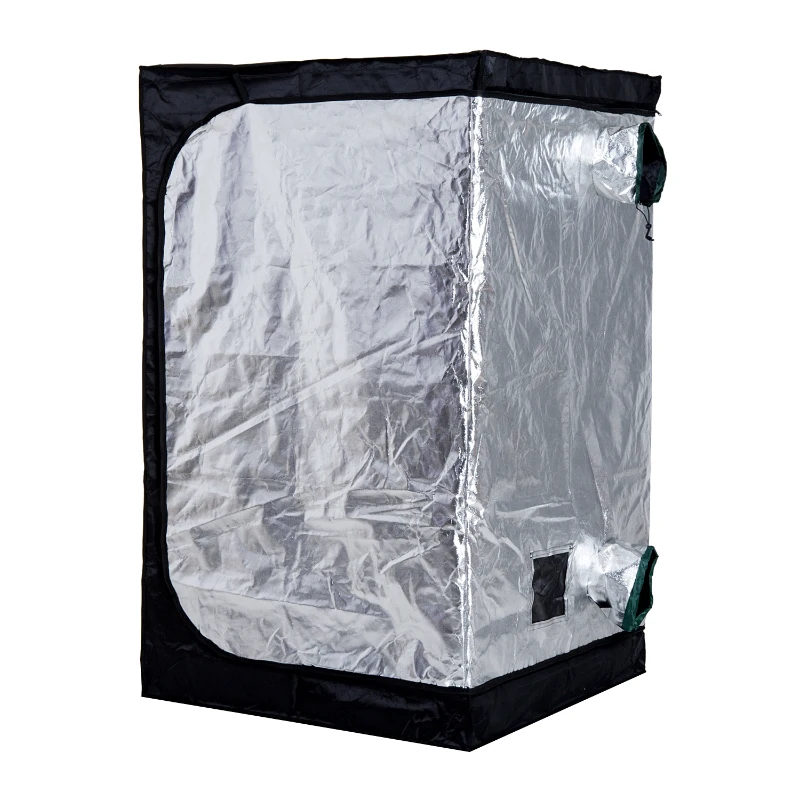 Outsunny 4' x 4' x 6.6' Waterproof Reflective Room Indoor Oxford Cloth Black/White