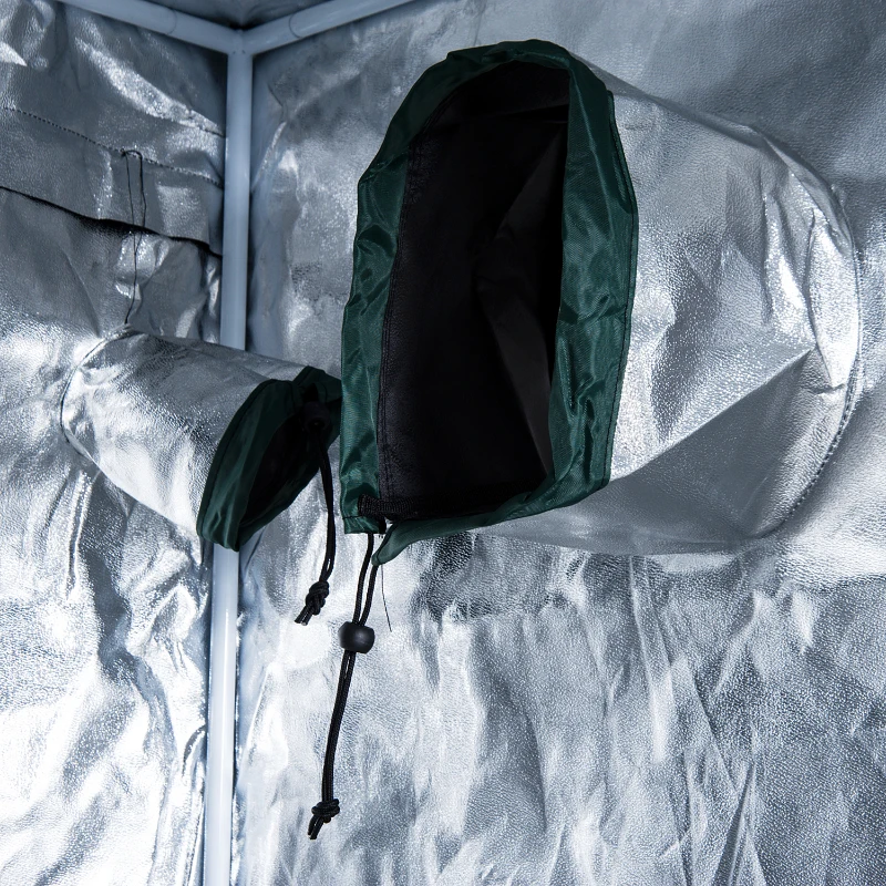 Outsunny 39"L x 39"W x 79"H Hydroponics Growing Tent Reflective Room Lightproof Waterproof Black