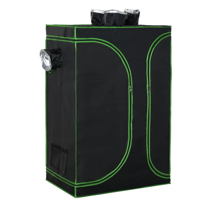 Outsunny 36" x 24" x 53" Mylar Hydroponic Grow Tent with Adjustable Vents and Floor Tray for Indoor Plant Growing, 3' x 2'