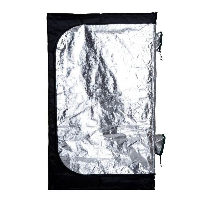 Outsunny 39"L x 39"W x 79"H Hydroponics Growing Tent Reflective Room Lightproof Waterproof Black