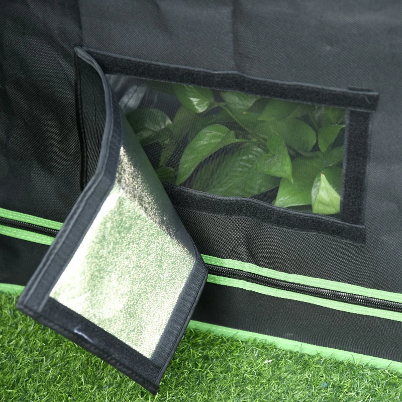 Outsunny 36" x 24" x 53" Mylar Hydroponic Grow Tent with Adjustable Vents and Floor Tray for Indoor Plant Growing, 3' x 2'