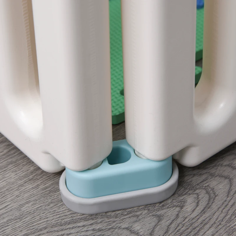 Qaba 14 PCs Baby Enclosure, Children Playpen Indoor Safety Gate Kids Activity Center Fence for Home Mom's Helper w/ Toy HDPE