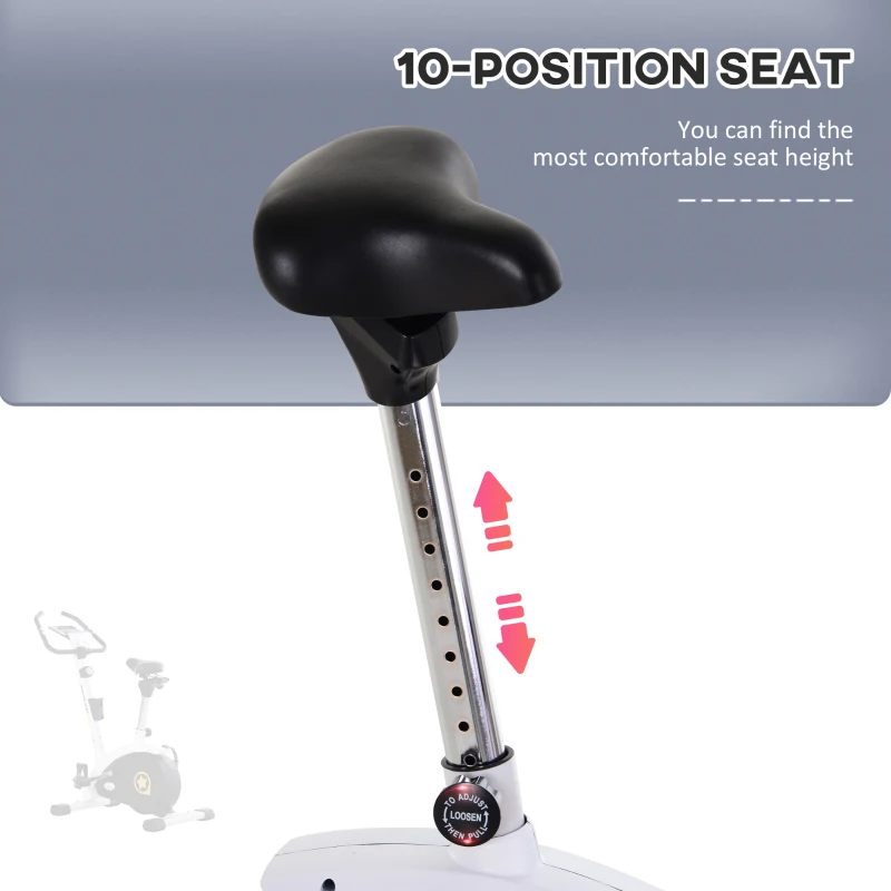 Soozier Upright Exercise Bike, 8-Level Magnetic Resistance Stationary Bike, Cardio Workout Equipment with Adjustable Seat, LCD Monitor and Phone Holder