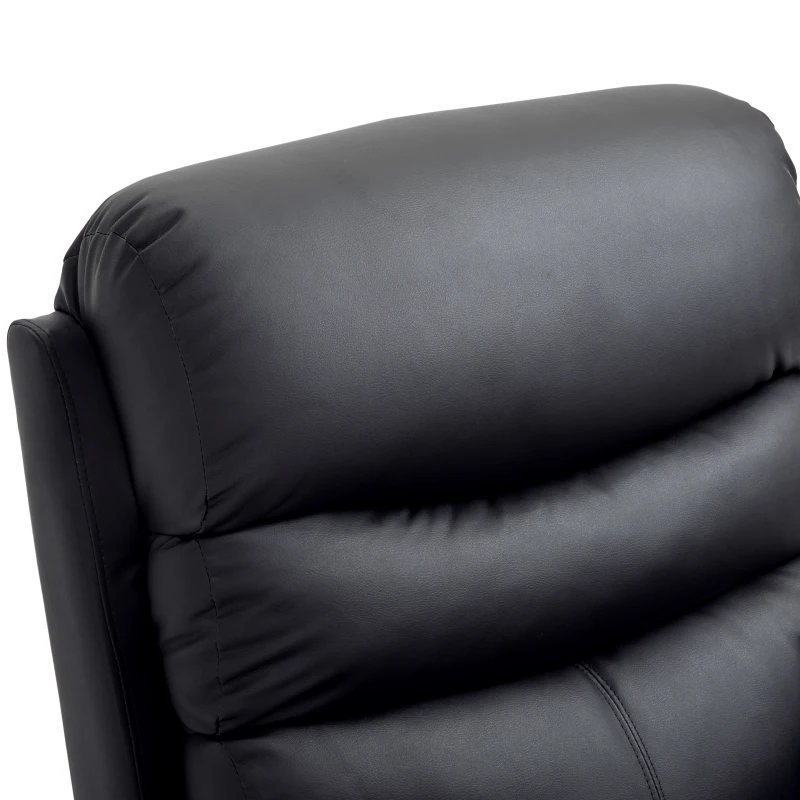 HOMCOM Ultra-Plush Massage Chair with Backrest Thick Armrests, Faux Leather Recliner Chair, 8-Point Massage Recliner, Black