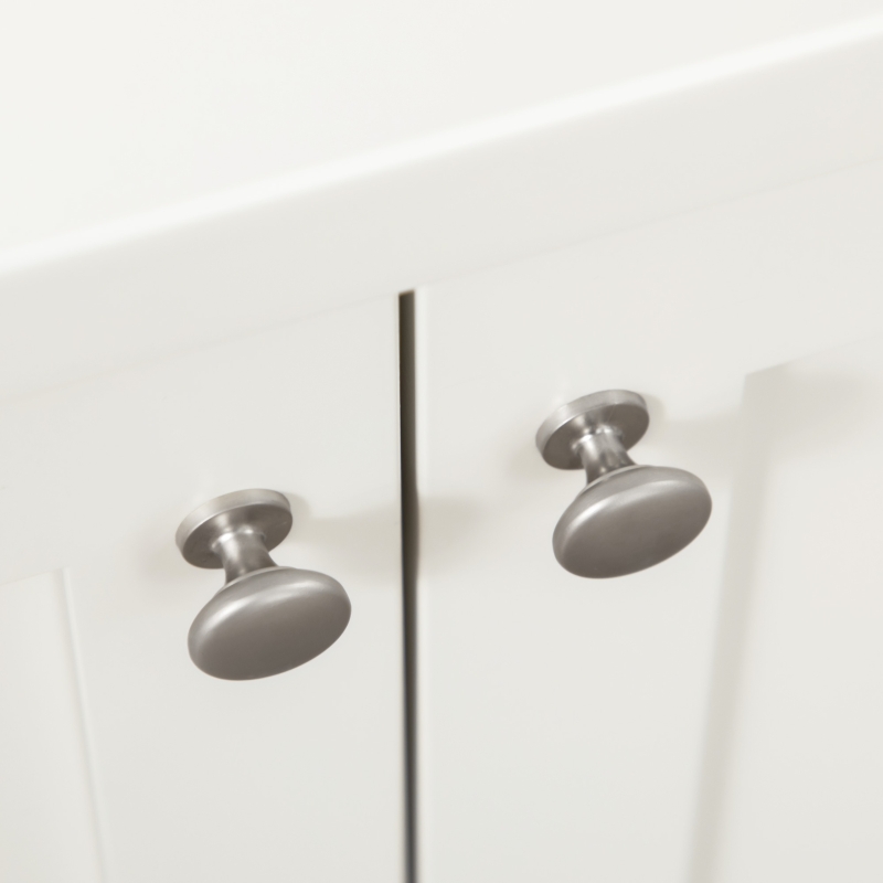 HOMCOM Rolling Kitchen Island Cart with Rubberwood Top and Storage, White