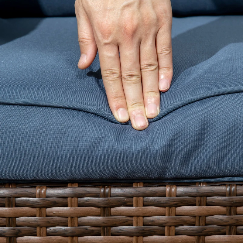 Outsunny Patio Bistro Set, Porch Furniture with 360° Rotation & Rocking Function, 28.25"x30.75"x36.25", Dark Blue