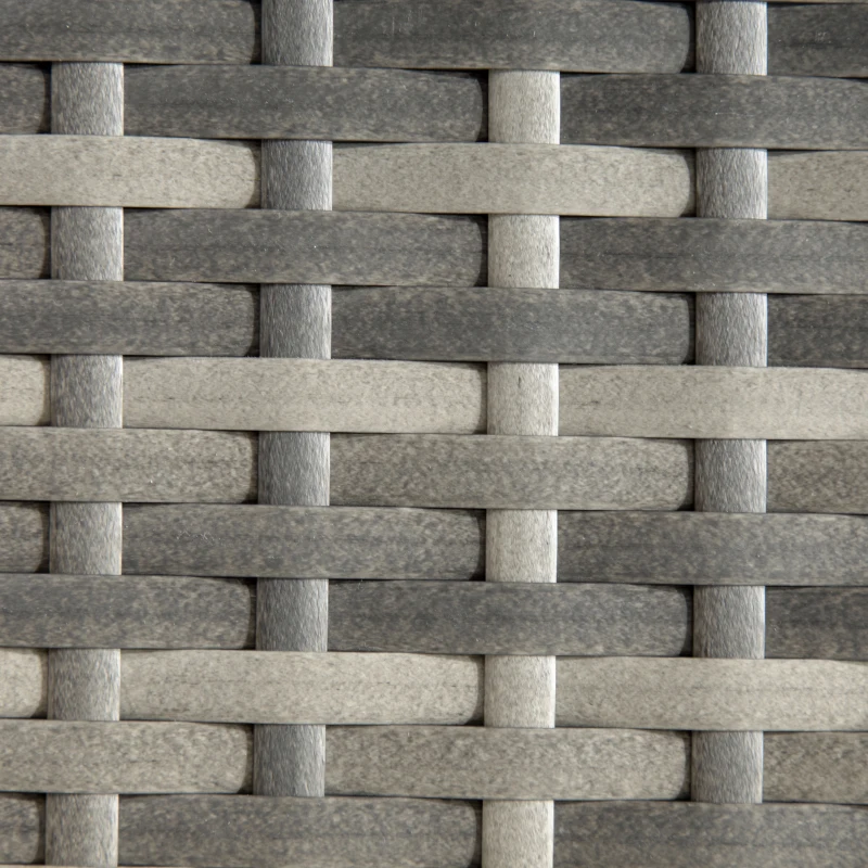 Outsunny 20" Patio Wicker Coffee Table, Outdoor Coffee Table with Plastic Board Underneath the Woven Tabletop for Patio, Garden, Balcony, Mixed Grey