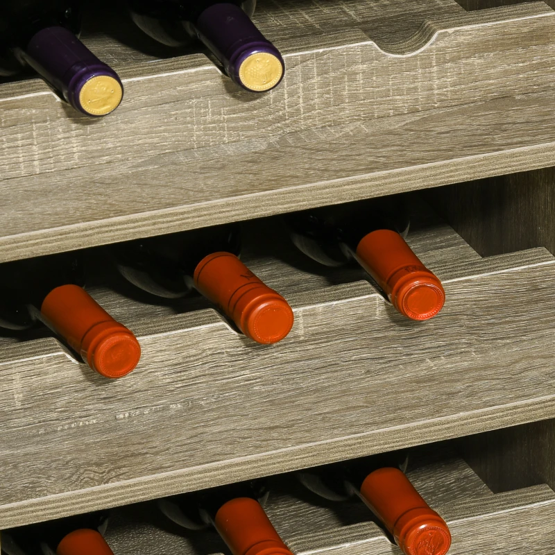 HOMCOM Sideboard Buffet Kitchen Buffet Cabinet with Wine Racks Sliding Glass Door Storage Shelves for Living Room Gray