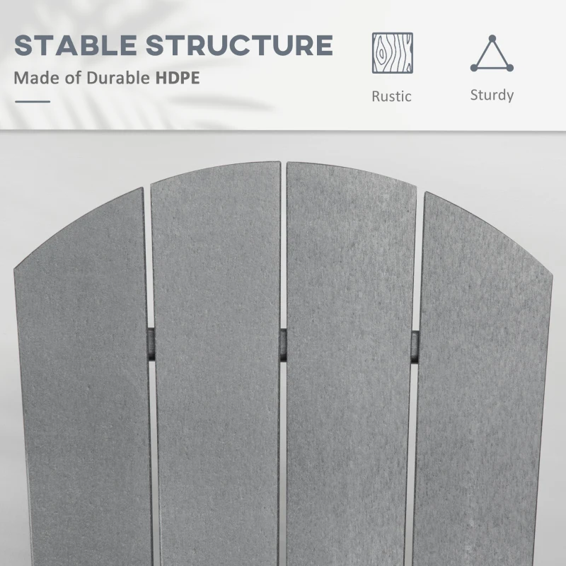 Outsunny Outdoor Rocking Chair, HDPE Adirondack Porch Rocker Chair for Garden, Patio, Light Gray