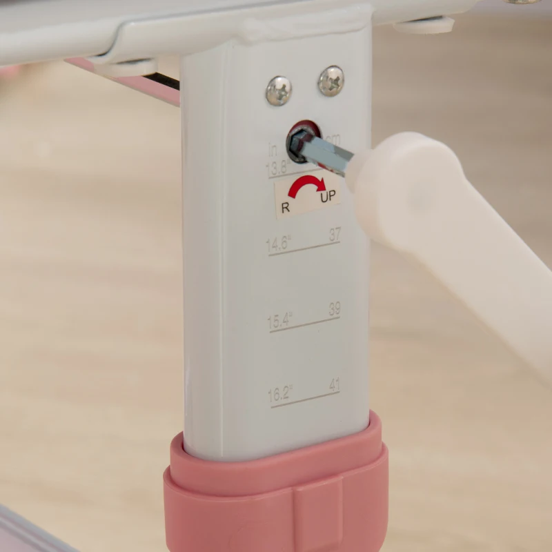 Qaba Ergonomic Kids Desk Chair with Thick Cushioning & Height Adjustment, Kids Computer Chair with Footrest, Childrens Chair, Kids Office Chair & Study Chair, Pink