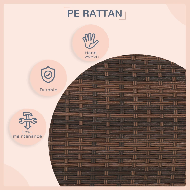 PawHut Rattan Pet Bed for Small Medium Dogs and Cats, Wicker Dog House Outdoor with Water-resistant Cushion, 35"x28"x20", Brown