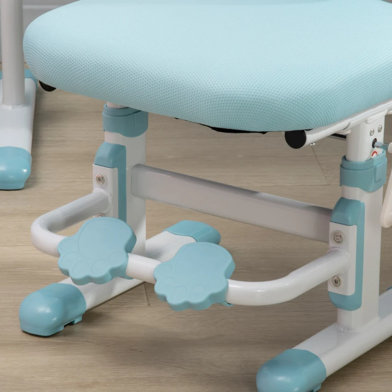 Qaba Ergonomic Kids Desk Chair with Thick Cushioning & Height Adjustment, Kids Computer Chair with Footrest, Childrens Chair, Kids Office Chair & Study Chair, Blue