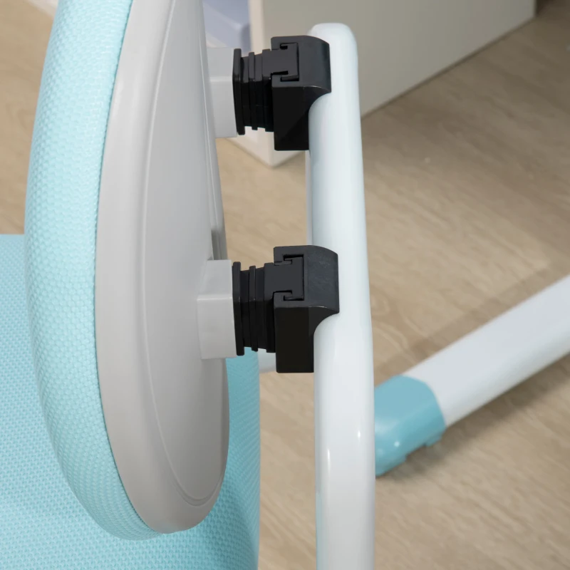 Qaba Ergonomic Kids Desk Chair with Thick Cushioning & Height Adjustment, Kids Computer Chair with Footrest, Childrens Chair, Kids Office Chair & Study Chair, Blue