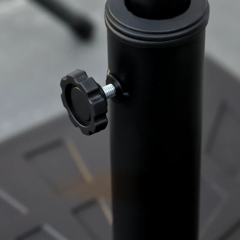 Outsunny 42lbs Resin Patio Umbrella Base, 20" Square Outdoor Umbrella Stand Holder for Parasol Poles 1.26", 1.5", and 1.9" Dia, Brown