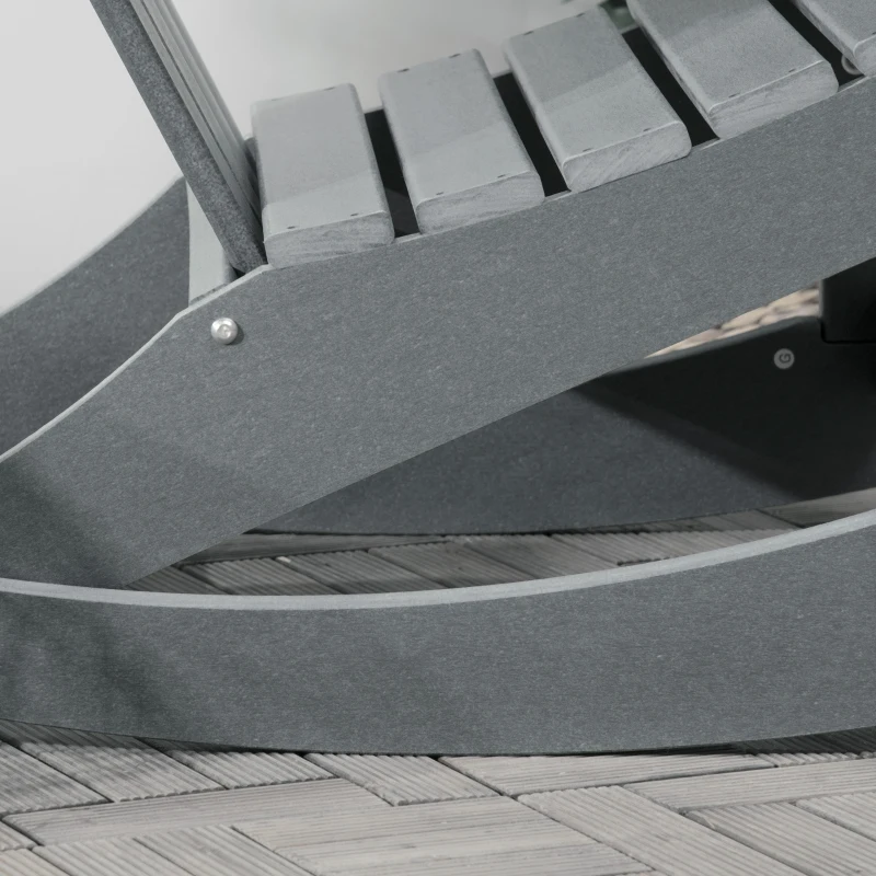 Outsunny Outdoor Rocking Chair, HDPE Adirondack Porch Rocker Chair for Garden, Patio, Light Gray