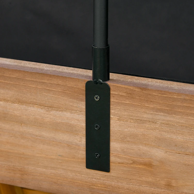 Outsunny Elevated Planter Box with Legs Wood Raised Garden Bed with Sunshade Canopy, Planting Box, Outdoor Vegetable Flower Container, Orange and Black