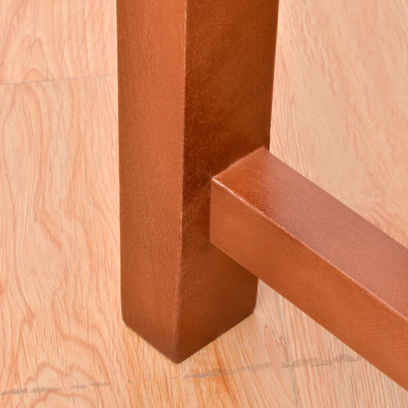 Outsunny Wooden Garden Bench with Pullout Middle Table, Outdoor Loveseat, Patio Bench for Lawn, Yard, Deck and Backyard, Dark Coffee