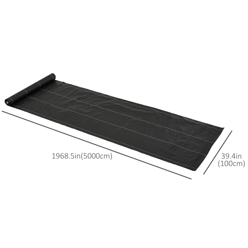Outsunny 3.3ftx164ft Gardener Premium Weed Barrier 3.5OZ Landscape Fabric Durable & Heavy-Duty Weed Block Gardening Mat