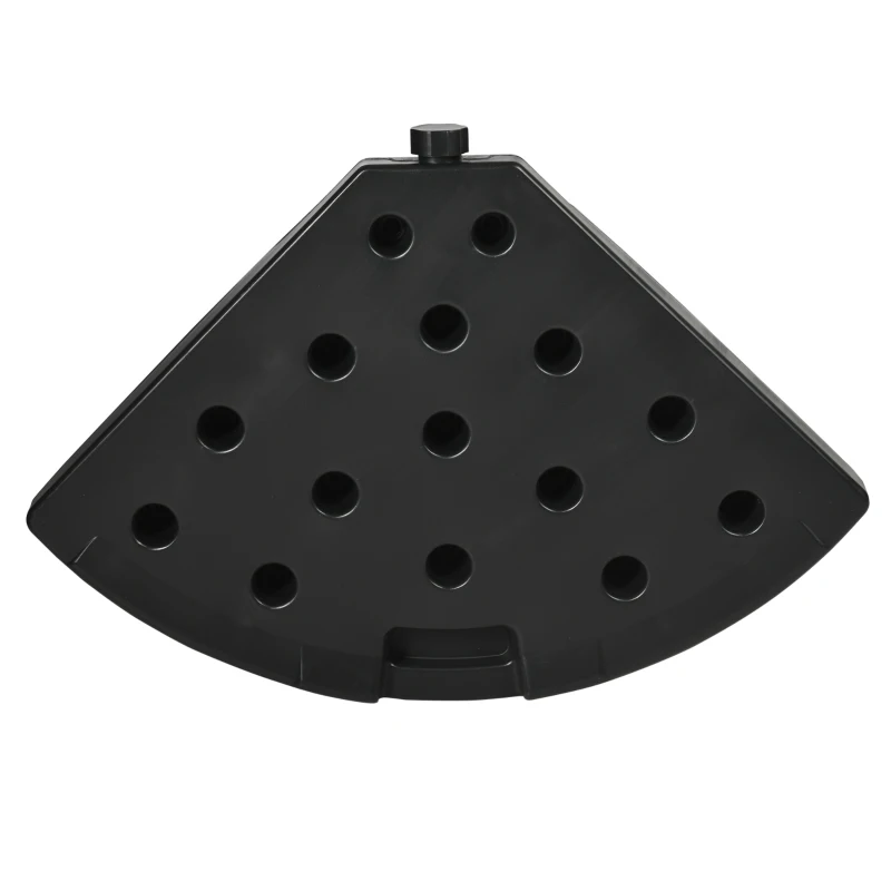 Outsunny 4-Piece 175lb Cantilever Patio Umbrella Base Weights for Offset Hanging Umbrella, HDPE Water or Sand Filled Umbrella Weights for Cross Base Stand, Black