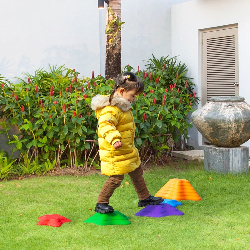 Outsunny 6PCs Balance Stepping Stones for Kids with Non-slip Bottom ...