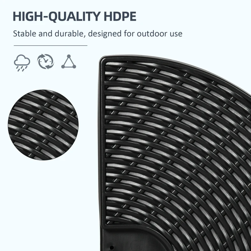Outsunny 4-Piece 175lb Cantilever Patio Umbrella Base Weights for Offset Hanging Umbrella, HDPE Water or Sand Filled Umbrella Weights for Cross Base Stand, Black