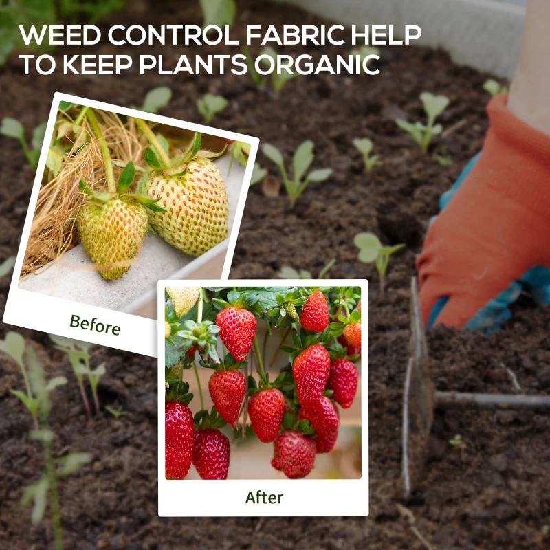 Outsunny 6.5ft x 164ft Weed Barrier, Landscape Fabric, for Greenhouse Yard Garden Weed Control, Heavy-Duty & Easy Setup, 2oz