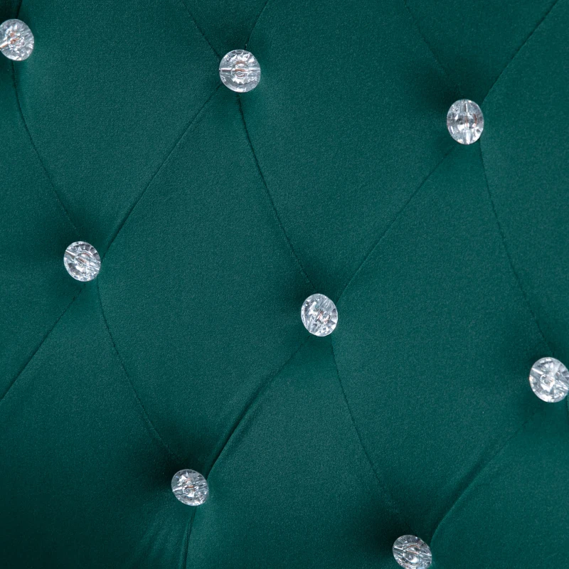 Vinsetto Velvet Office Chair Desk Chair with 360 Degree Swivel Wheels Adjustable Height Tilt Function Dark Green