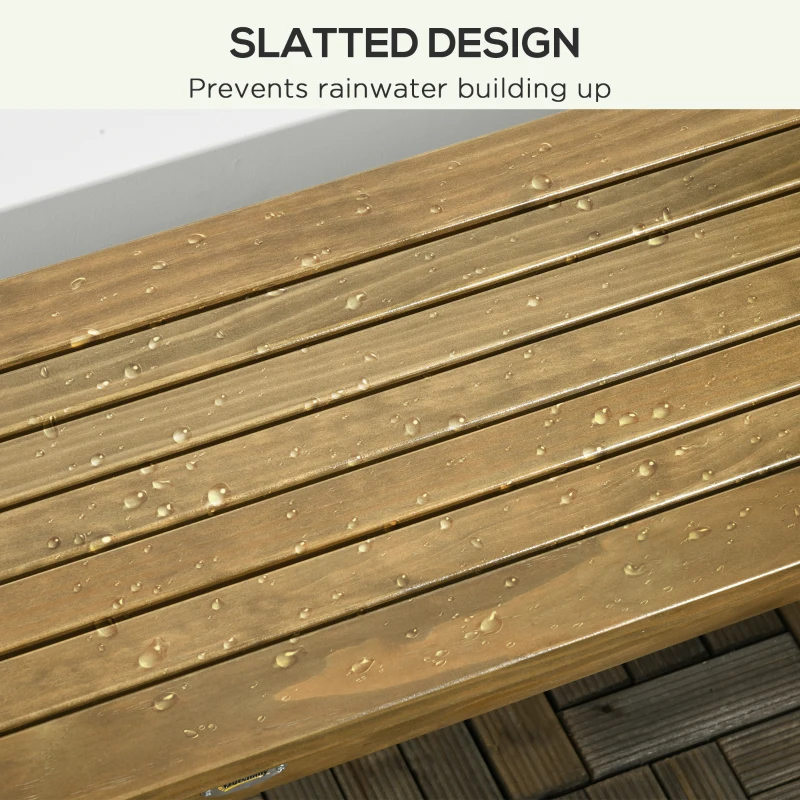 Outsunny 2 Seater Wooden Garden Bench, Outdoor Patio Loveseat with Pine Wood Frame for Park, Porch and Lawn, Brown