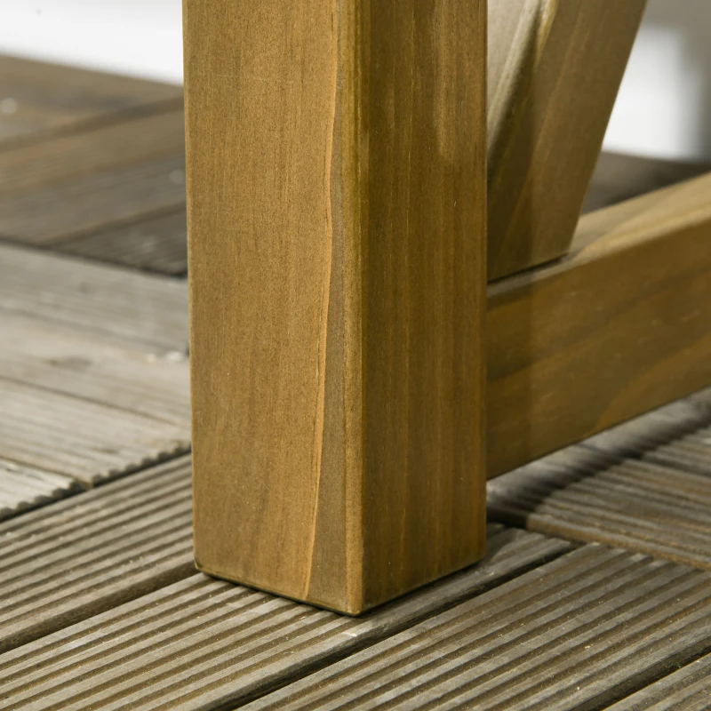 Outsunny 2 Seater Wooden Garden Bench, Outdoor Patio Loveseat with Pine Wood Frame for Park, Porch and Lawn, Brown