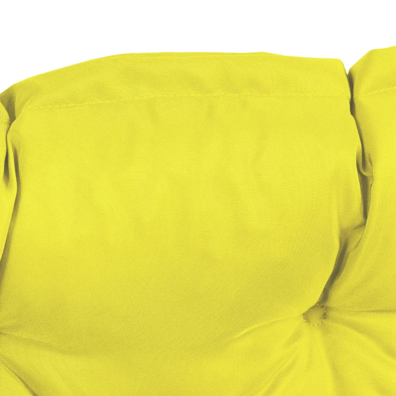Outsunny Proch Swing Cushion, 40.5" x 40" x 4" Outdoor Bench Cushion with Backrest, 4" Thick Filling and String Ties, 2 Seater, Yellow