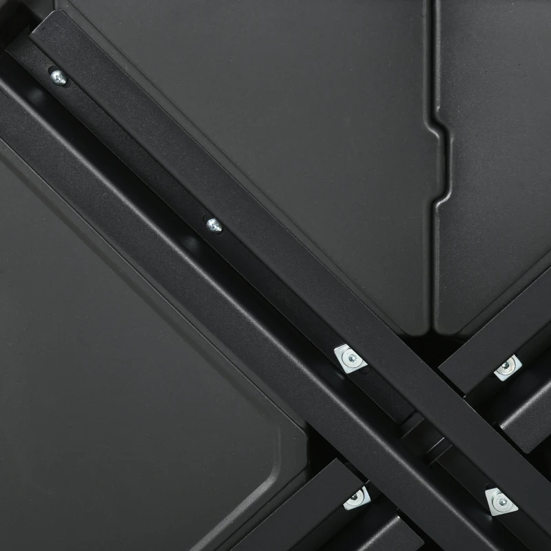 Outsunny Fillable Cantilever Patio Umbrella Base with Wheels, Heavy-duty Offset Umbrella Weights with Spouts and Cross Base, 285lbs Sand or 220lbs Water Filled, Black