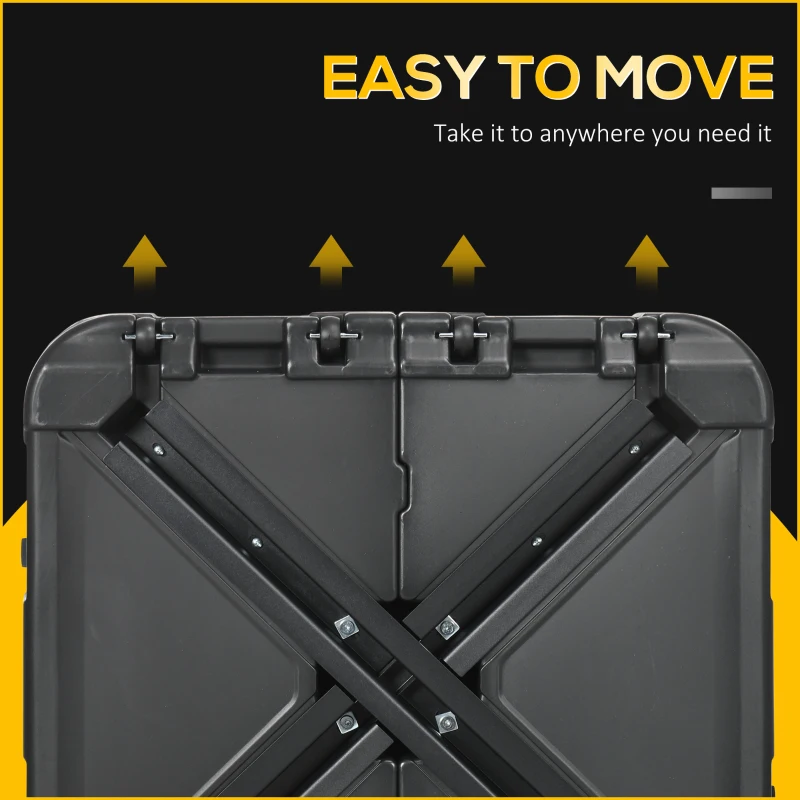 Outsunny Fillable Cantilever Patio Umbrella Base with Wheels, Heavy-duty Offset Umbrella Weights with Spouts and Cross Base, 285lbs Sand or 220lbs Water Filled, Black