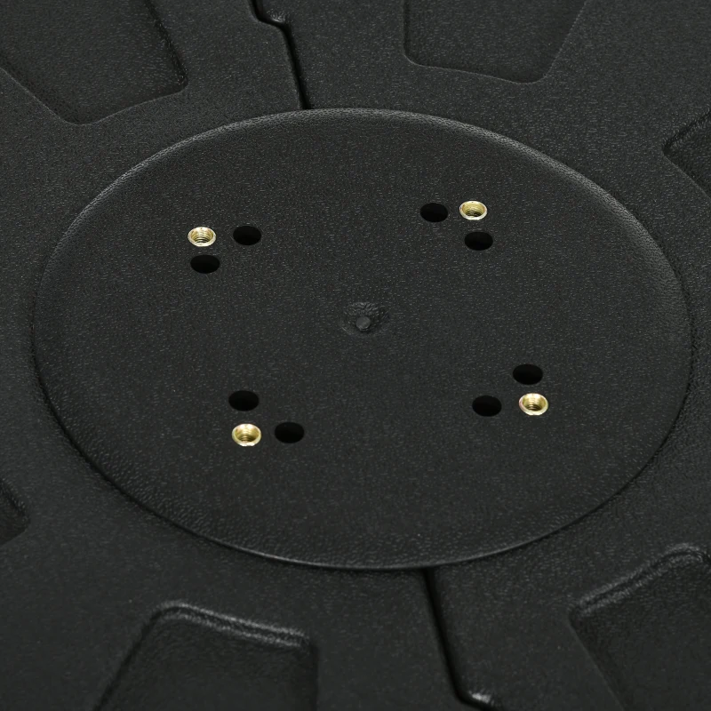 Outsunny Fillable Cantilever Patio Umbrella Base with Wheels, Heavy-duty Offset Umbrella Weights with Spouts and Cross Base, 285lbs Sand or 220lbs Water Filled, Black